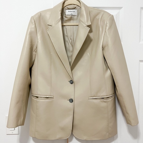 Aritzia Jackets & Blazers - Aritzia Babaton Faux Leather Blazer - Sz Med